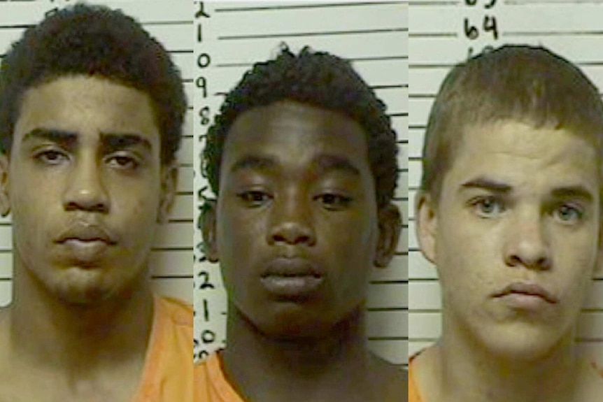 Chancey Luna, 16, James Edwards Jr, 15 and Michael Jones, 17