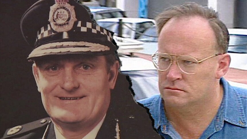 A composite image of Colin Winchester in a police portrait and David Eastman outside the ACT Supreme Court.