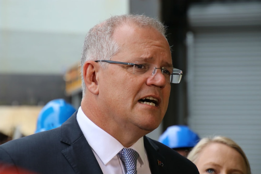 a close up of Scott Morrison.