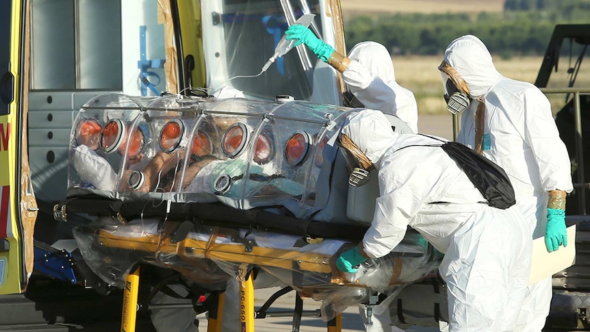 Ebola patient being airlifted to hospital