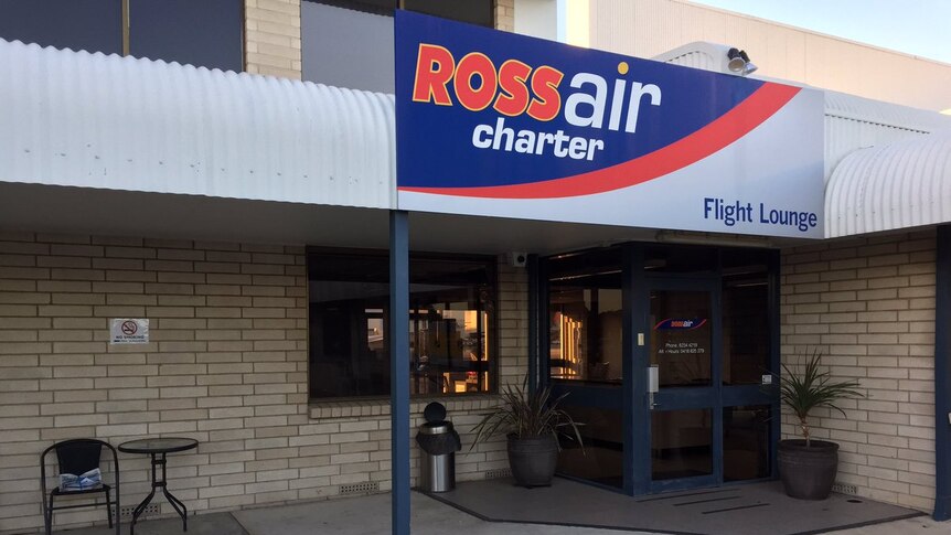 The frontage and signage of Rossair in Adelaide