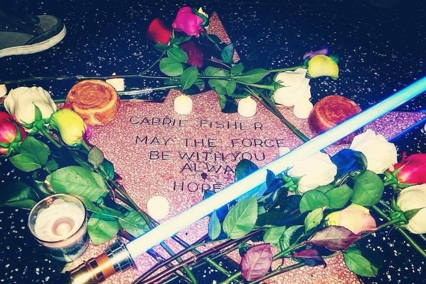 Carrie Fisher's makeshift star