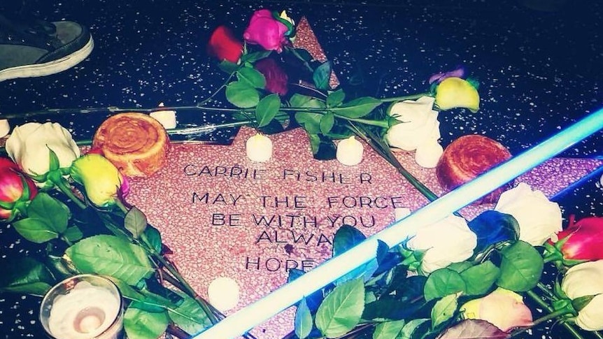 Carrie Fisher's makeshift star