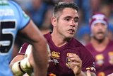 In the clear ... Corey Parker taking on the Blues defence in Origin III