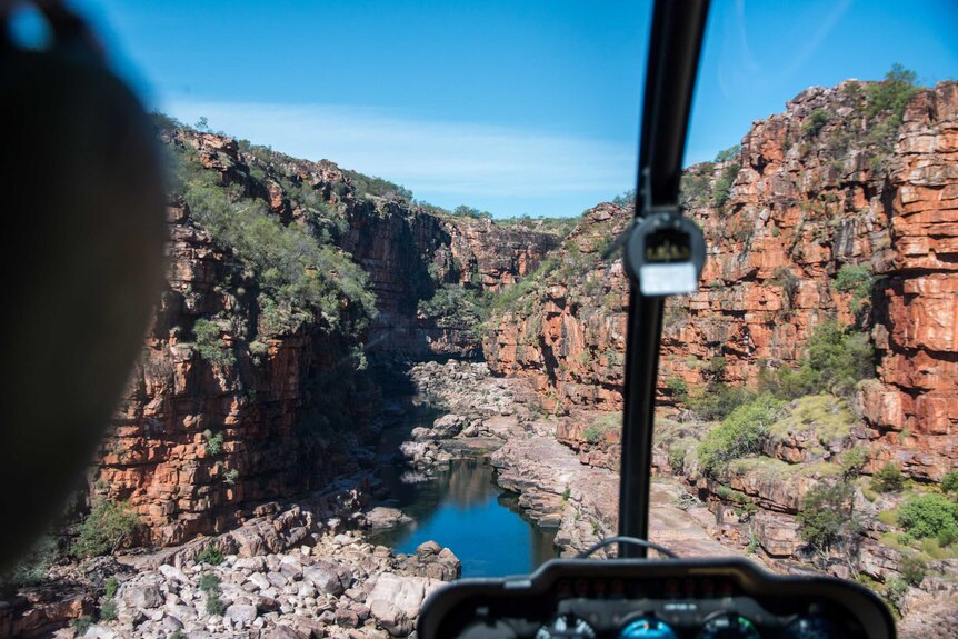 The team were dropped into remote Kimberley gorges by helicopters to conduct research.
