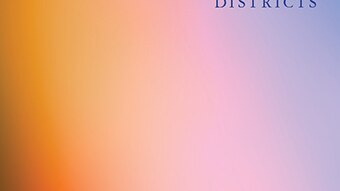 the book cover in emblazoned with an abstract mix of orange, blue and purple.