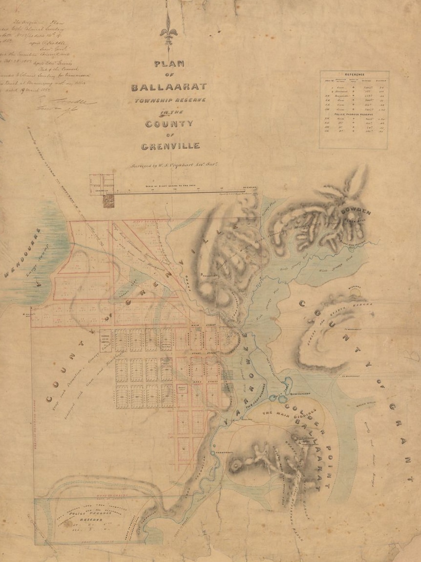 old map of ballarat from public record office victoria