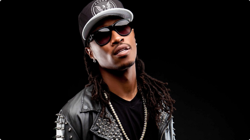 Atlanta rap artist Future on a black  background