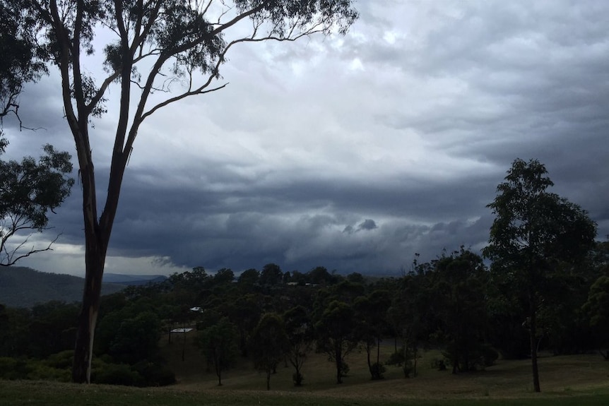 Dark clouds over Toowoomba