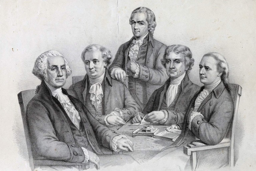 George Washington and his cabinet.
