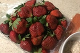 1 kg punnet of strawberries in a punnet