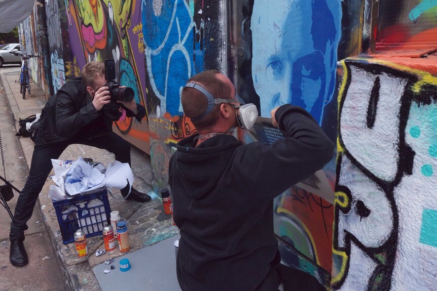 Solkaer with street artist E.L.F