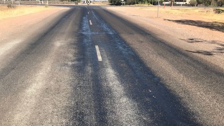 A road which is deteriorating in Port Augusta
