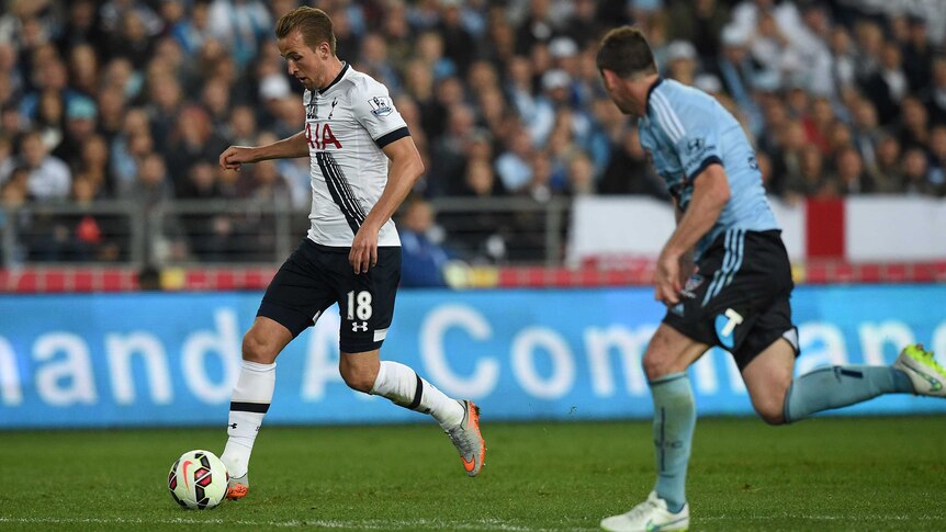 Harry Kane about to score against Sydney FC
