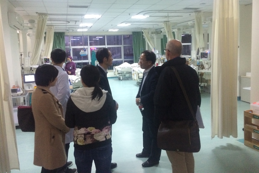 Professor Edward Holmes inside an infectious disease ward at Wuhan Central Hospital in 2016