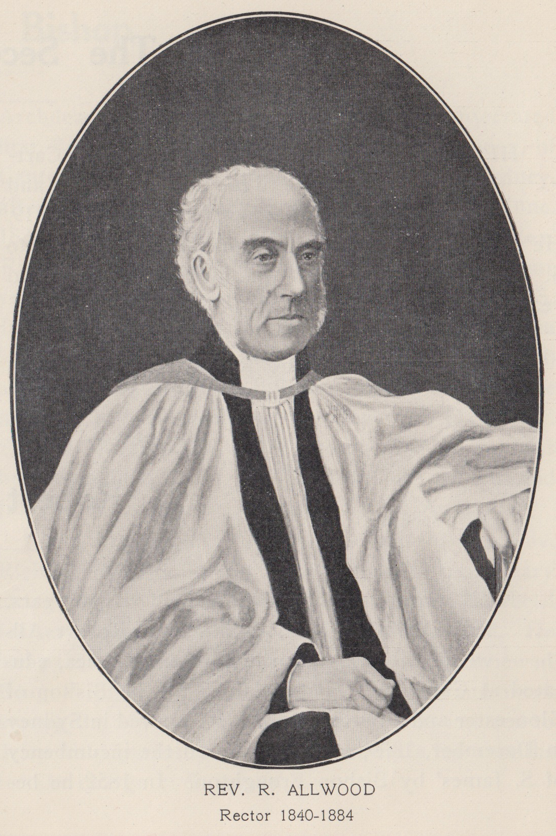 Historical illustration of Reverend Robert Allwood of St James' Chruch, Sydney