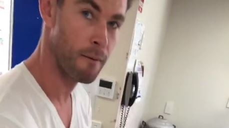 Chris Hemsworth in tuckshop