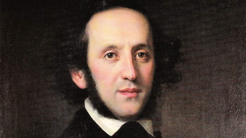 Portrait of Felix Mendelssohn by Eduard Magnus, 1846.