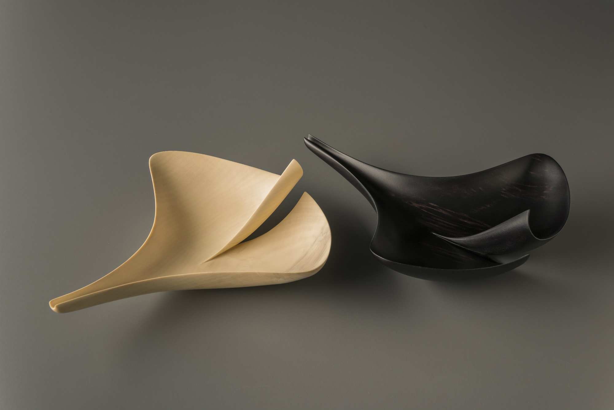 Leaf forms made from historic wood.