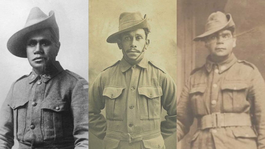 Three Aboriginal soldiers from WWI.