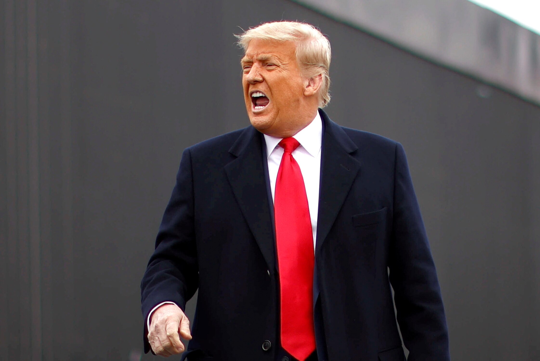 Donald Trump yelling.