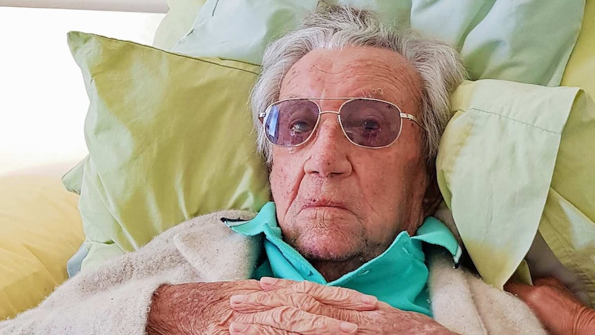 War veteran, Louis Smit lies in bed