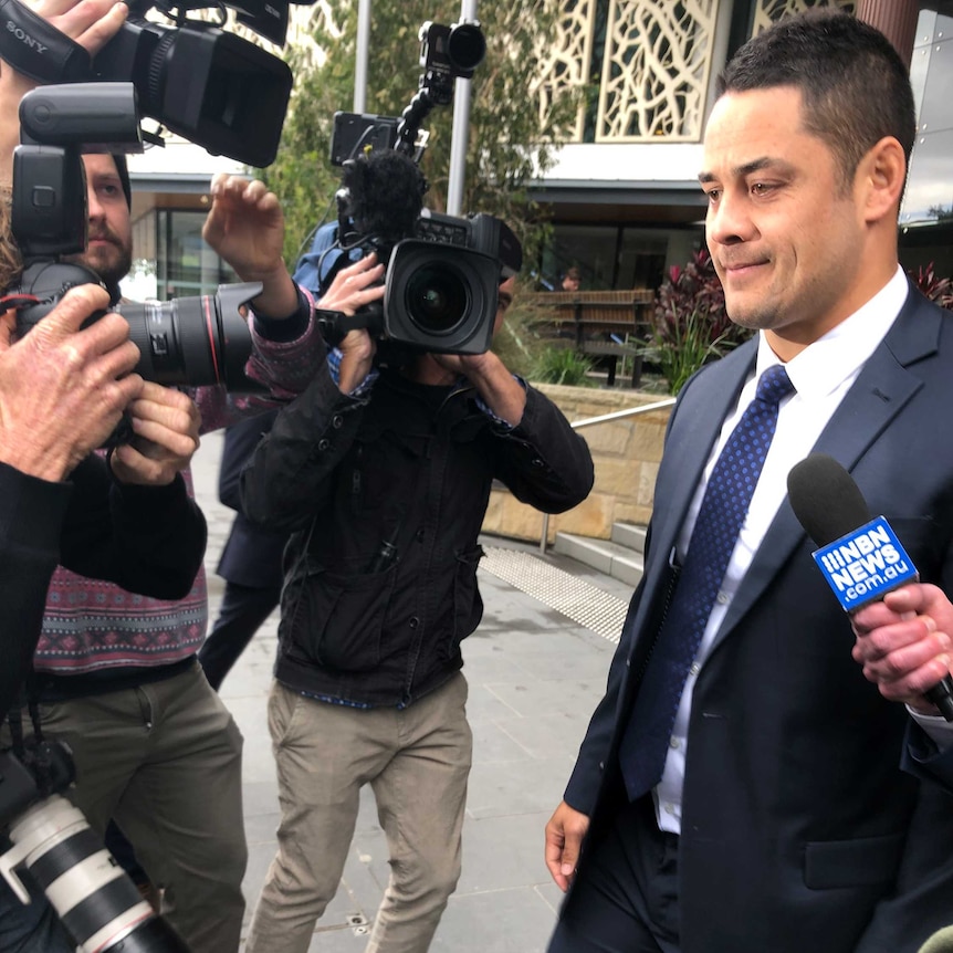 Former NRL player Jarryd Hayne leaves Newcastle local court