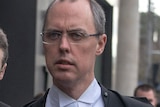 Stephen Donaghue in barrister robes outside the High Court in Melbourne