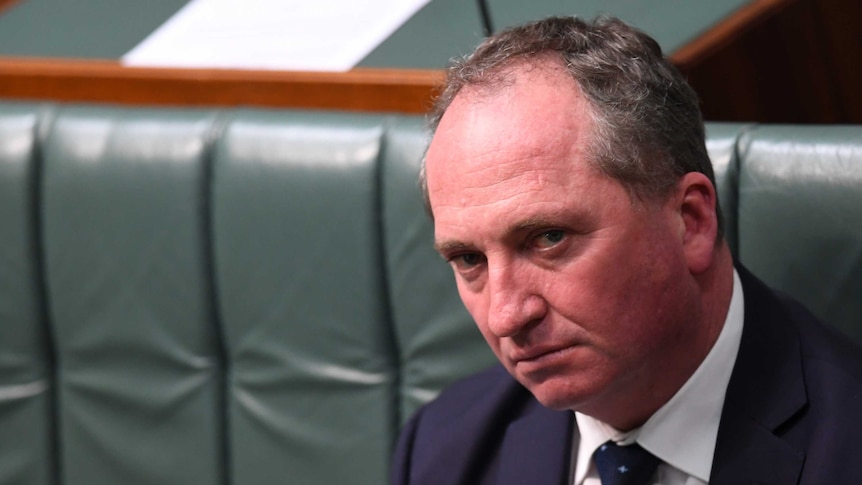 Australian Deputy Prime Minister Barnaby Joyce looking pensive.