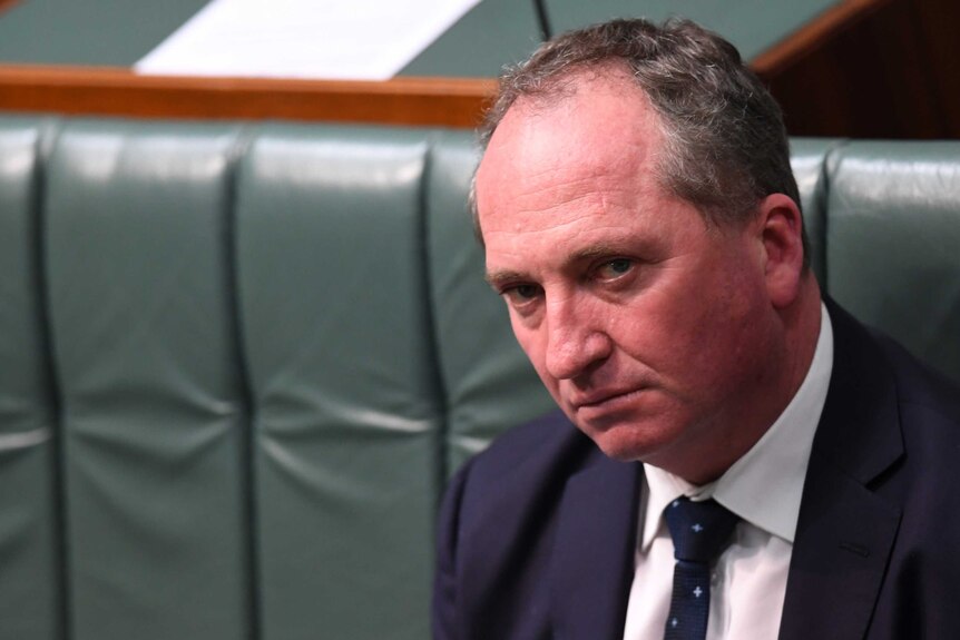 Australian Deputy Prime Minister Barnaby Joyce looking pensive.