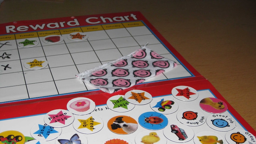 A child's sticker reward chart