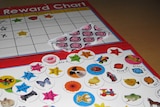 A child's sticker reward chart