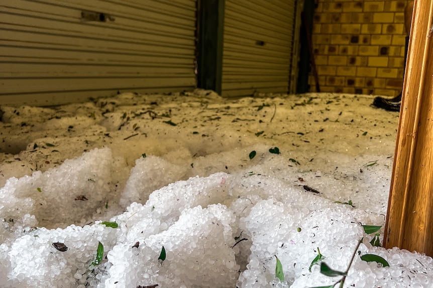 a foot of ice inside a closed garage 