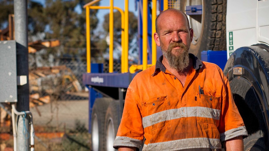 Drilling supervisor, Cameron Ellery on a break between jobs in Kalgoorlie.