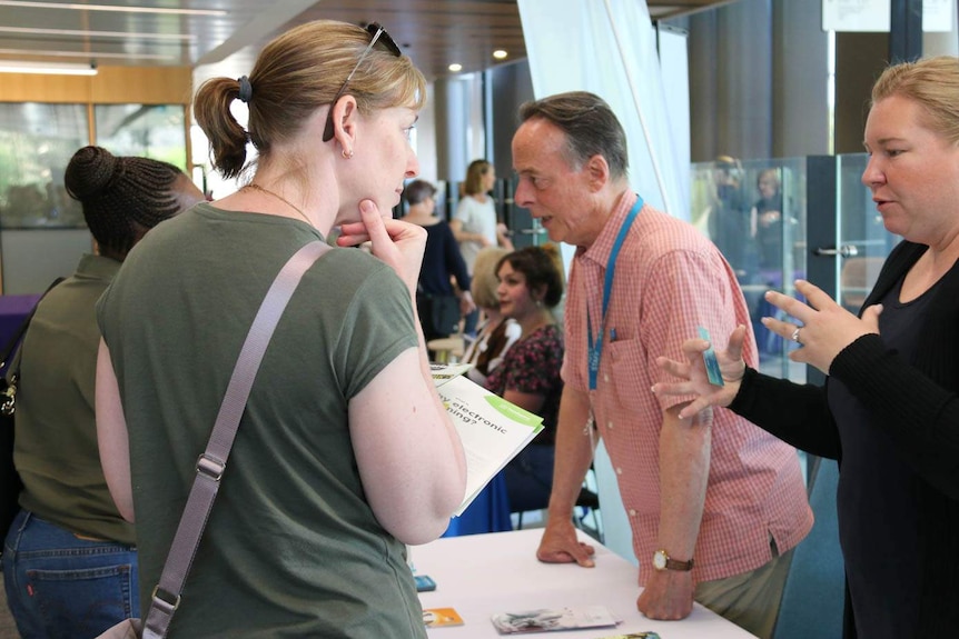 Parents at a Mental Health and Wellbeing expo in Canberra