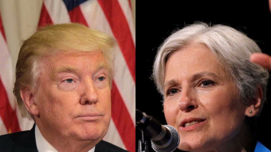 Composite of Jill Stein and Donald Trump