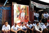 Supporters of Burma's detained opposition leader Aung San Suu Kyi