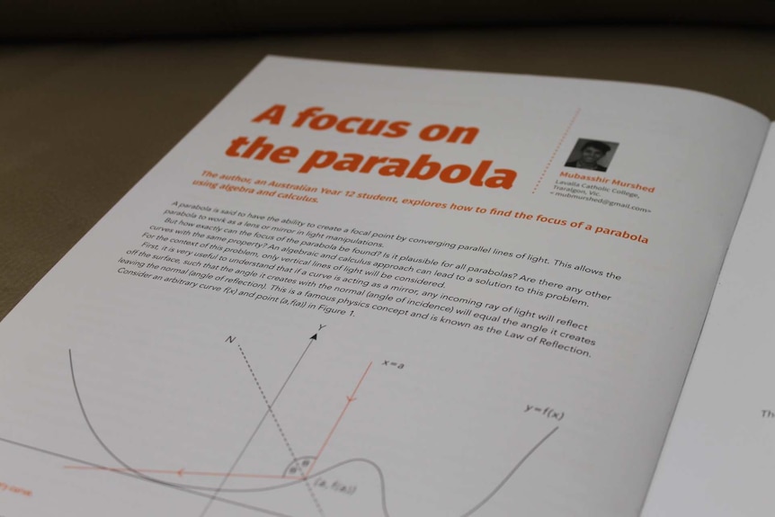 A page of the mathematics journal open to Mubasshir Murshed's paper.