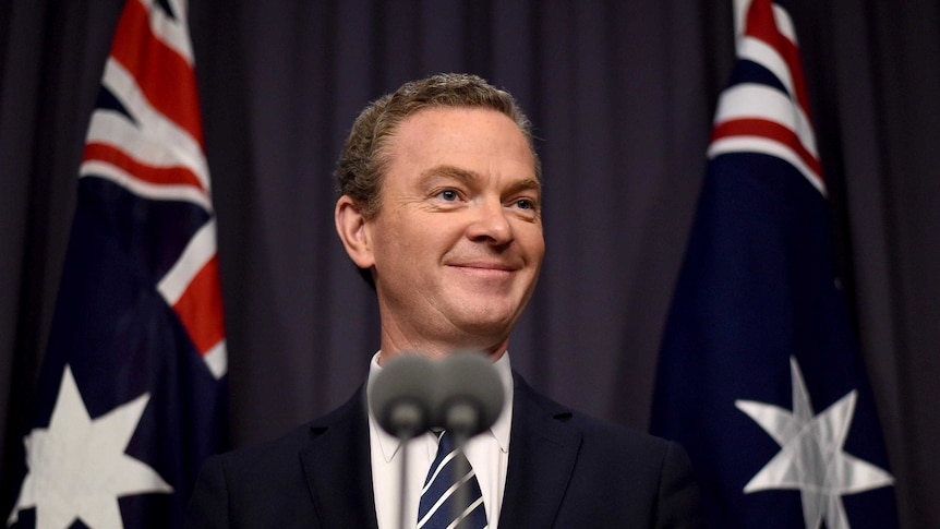Christopher Pyne speaks during a press conference