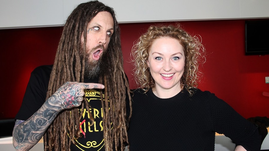 Korn founding member and guitarist Brian 'Head' Welch with Zan Rowe