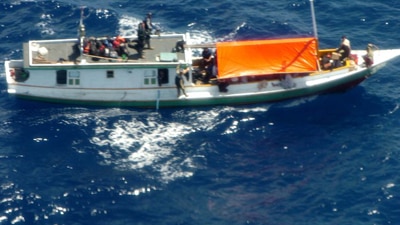 A vessel carrying asylum seekers (Australian Customs and Border Protection, AAP)