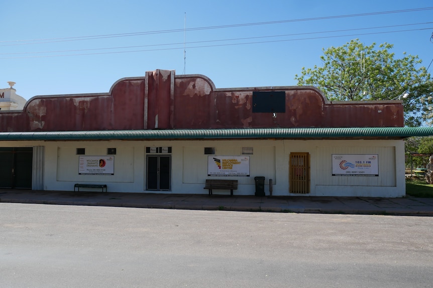 The Wilcannia River Radio Station with a red roof needs to be painted