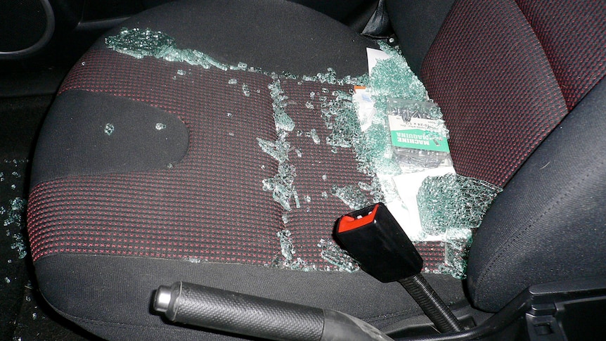 Glass on a car seat