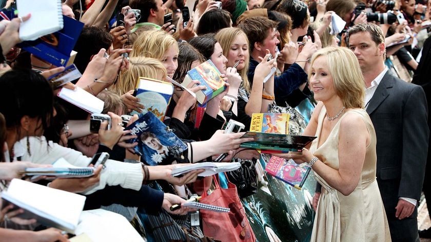 JK Rowling greets fans at the latest Harry Potter premiere