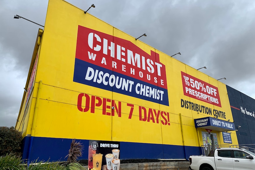 The facade of Chemist Warehouse in Campbellfield