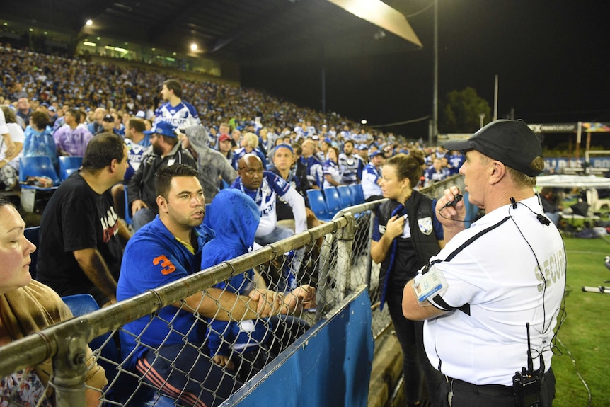Security watch where a bottle was thrown during Raiders-Bulldogs game