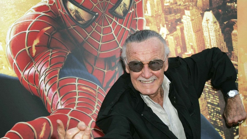 Stan Lee, creator of the Spider-Man character, poses at the premiere of the action film Spider-Man 2, in Los Angeles June 22, 2004. 