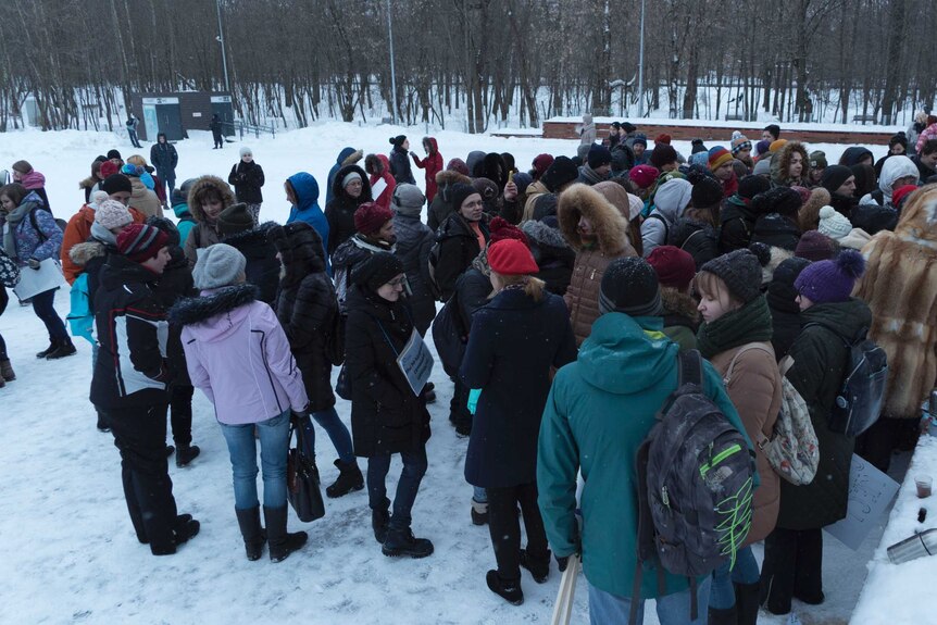 Protest against new domestic violence law in Moscow
