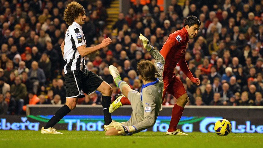 Luis Suarez's brilliant foray into the box was enough to secure a 1-1 draw for Liverpool against Newcastle.