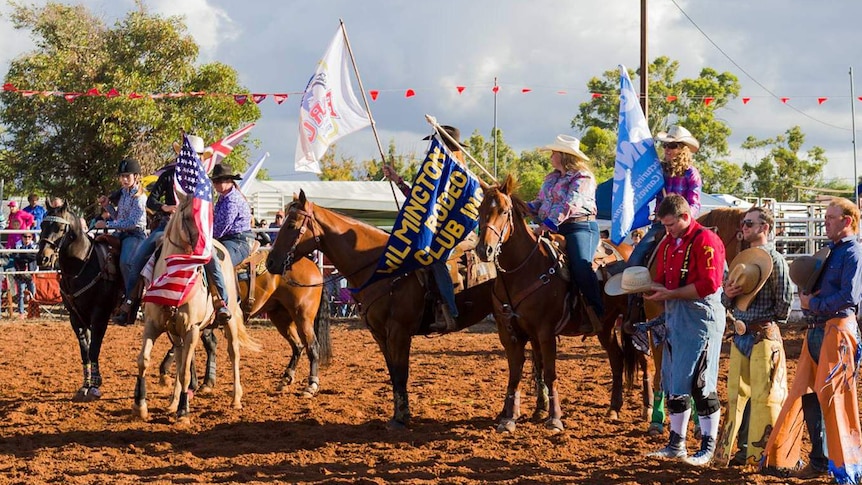 Participants in the cattle yard at the Wilmington Rodeo Club.